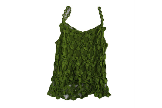 Green Crochet Mesh Top